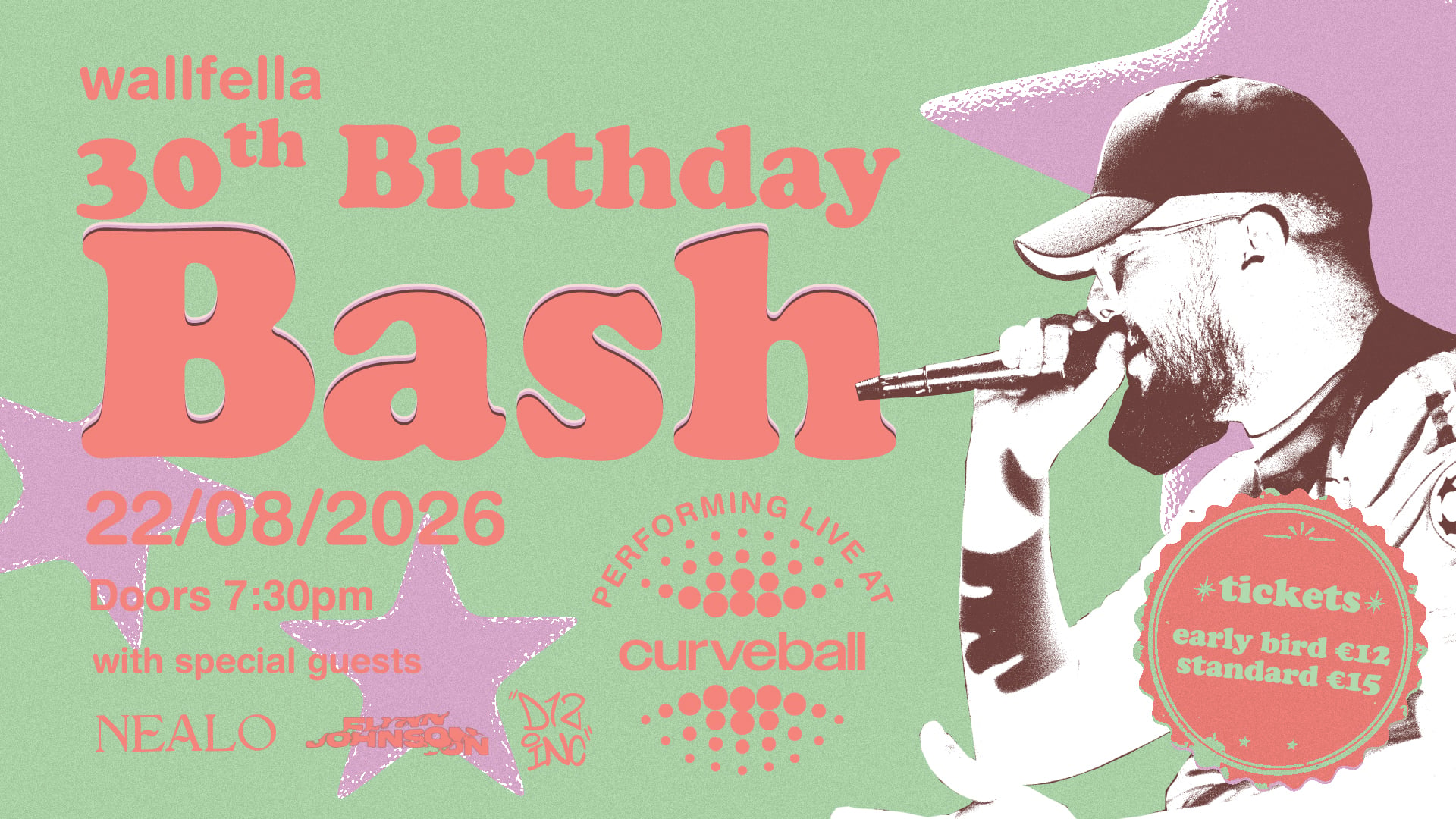 Wallfella brings his 30th Birthday Bash to Curveball this August